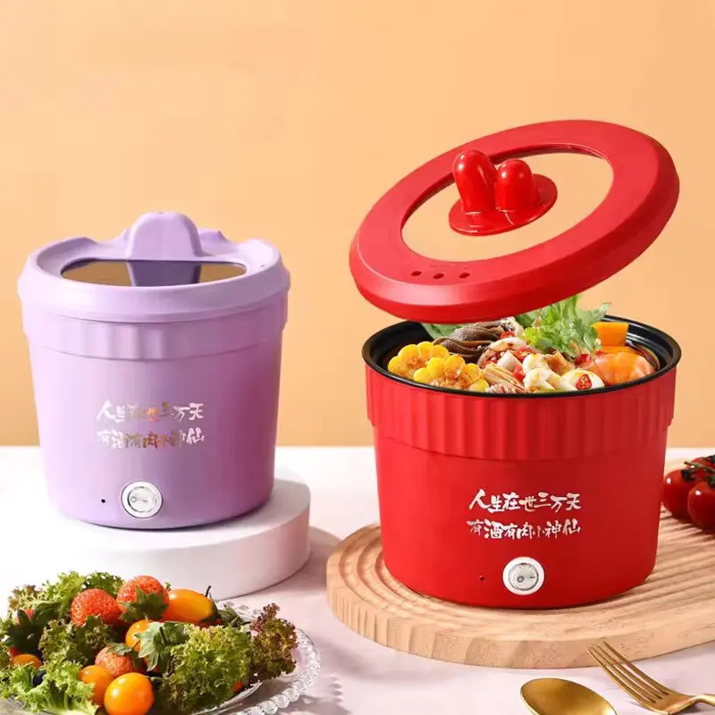 450W Mini Electric Cooking Pot Multifunctional Rice Cooker Hot Pot Instant Noodles Porridge Omelette Quick Food Pot Frying Pan