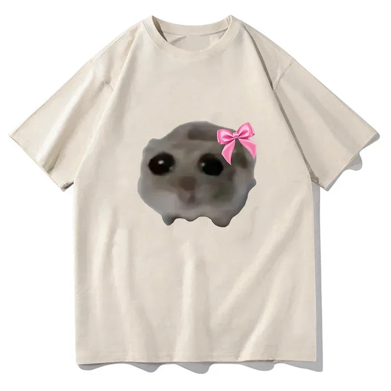 Sad Hamster T-Shirt Men O Neck Pure Cotton T Shirt Pure Cotton Unisex Fashion Short Sleeve Tees Clothes Harajuku Streetwear Tops