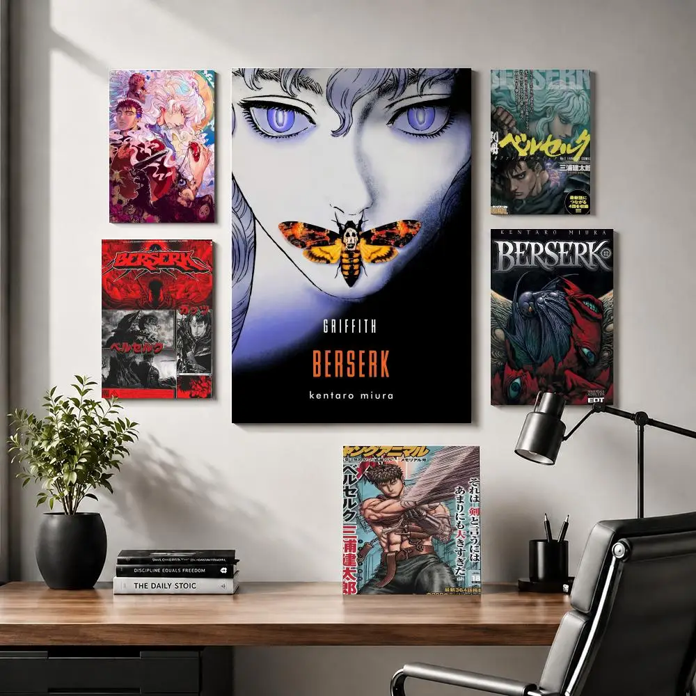 B-Berserk Anime Classic Painting Calligraphy Modern Canvas Wall Art for Bedroom & Living Room | Home Decor Gift