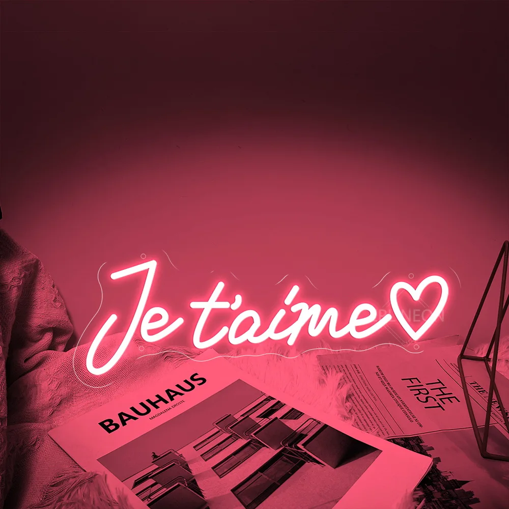 

Je T'aime Neon Sign Led Light French I Love You Wedding Decor Room Neon Led Sign Proposal Engage Birthday Party Decor Neon Light