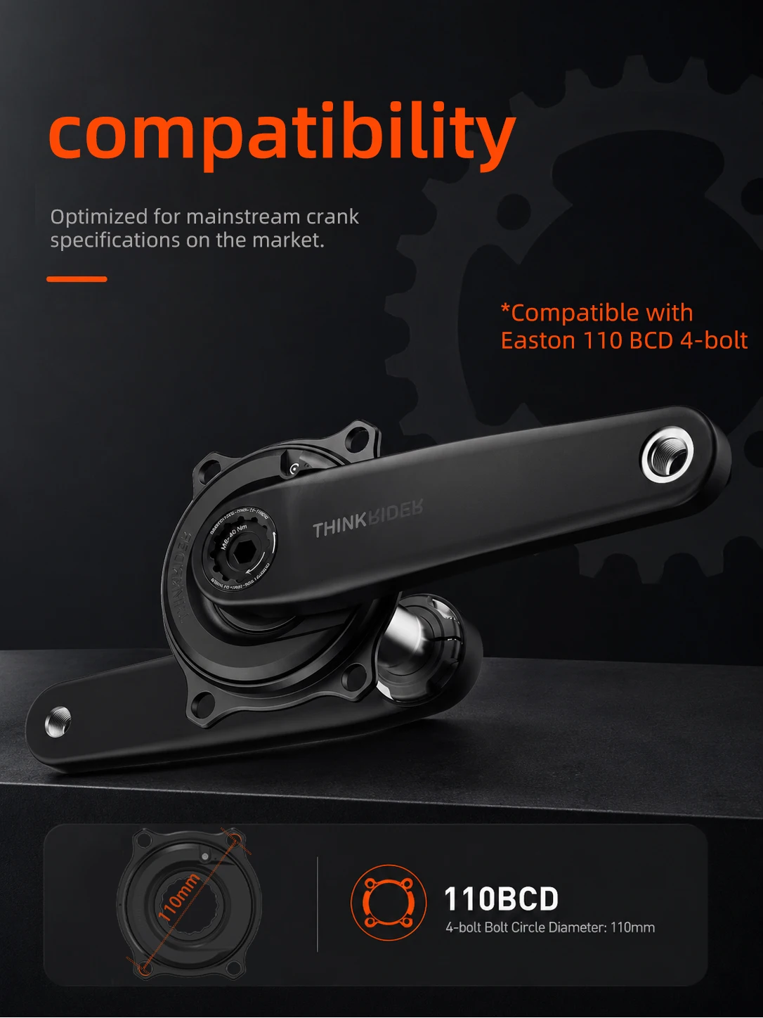ThinkRider PP5 Spider Power Meter Ultraleichte Carbonfaser-Kurbel 24mm Spindel 162,5/165/167,5/170MM Kurbellänge für Shimano – Detail 16