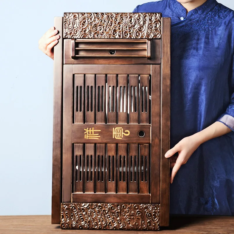 

Wooden Kung Fu Tea Trays Serving Luxury Vintage Chinese Tea Trays Drainage Decor Tee Tablett Office Accessories