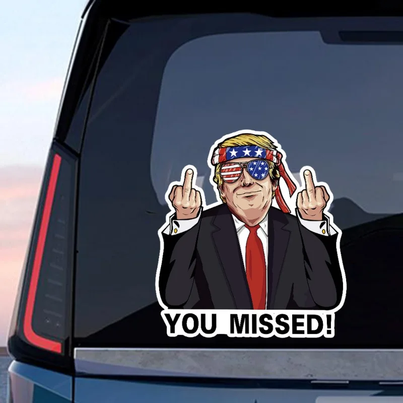 Funny Trump-Inspired Sticker, Sunproof & Waterproof, Without Residue Patriotic American Celebrity Sticker for Laptops, Car Decal