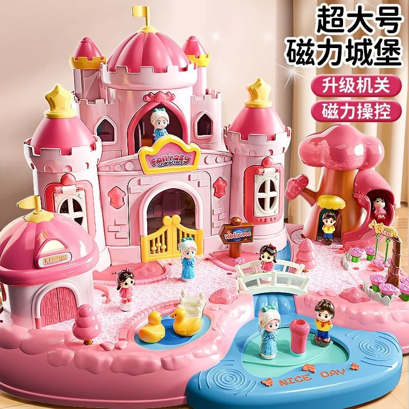 

Children's play house toy assembly scene princess castle hut puzzle girl toy gift