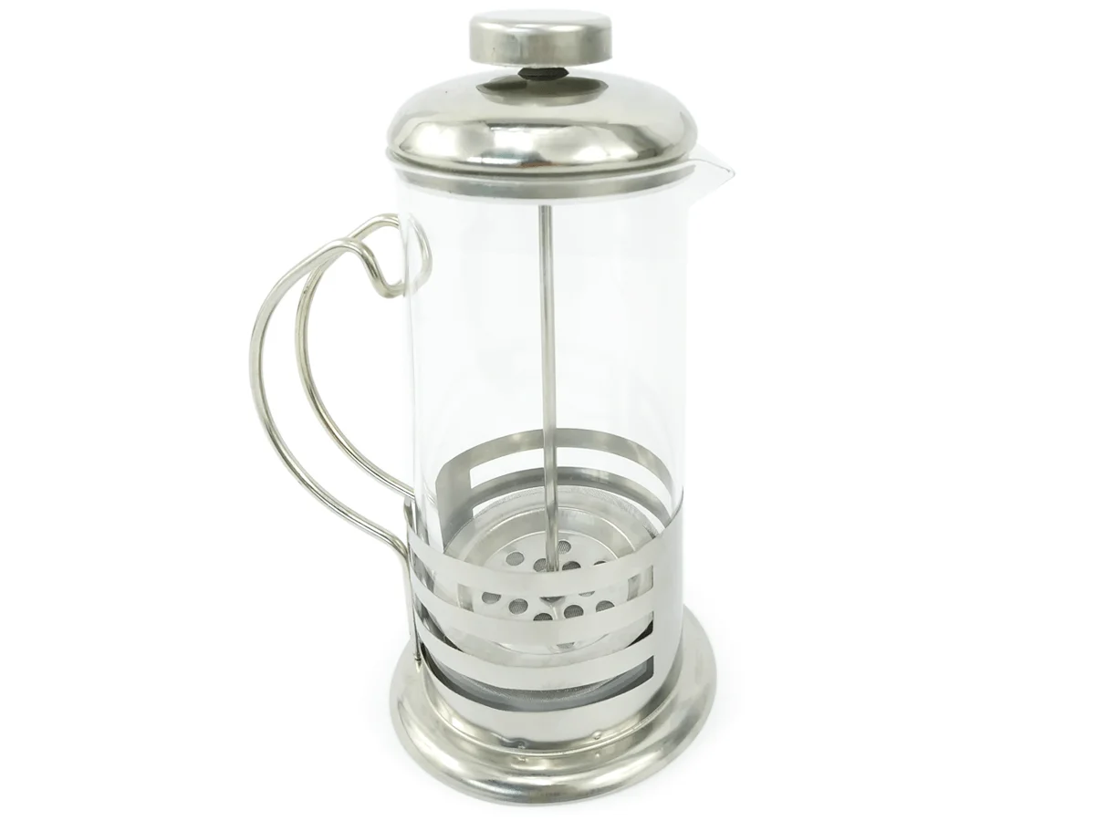 Cafeteira Francesa Com Prensa 350ml De Vidro e Aço Inox Café Chá Livon Listrada