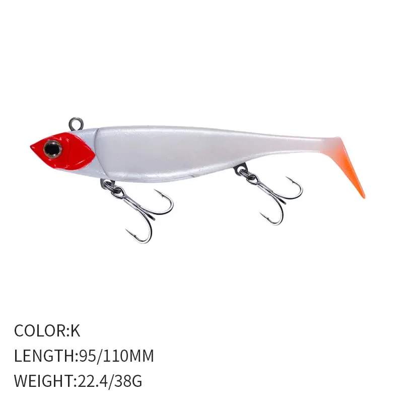 New EWE Niuniu Fish 22.5g/38g Wobbler Isca Artificial High Frequency Tremor  Metal Head  Soft Bait 95/110mm Soft Lure