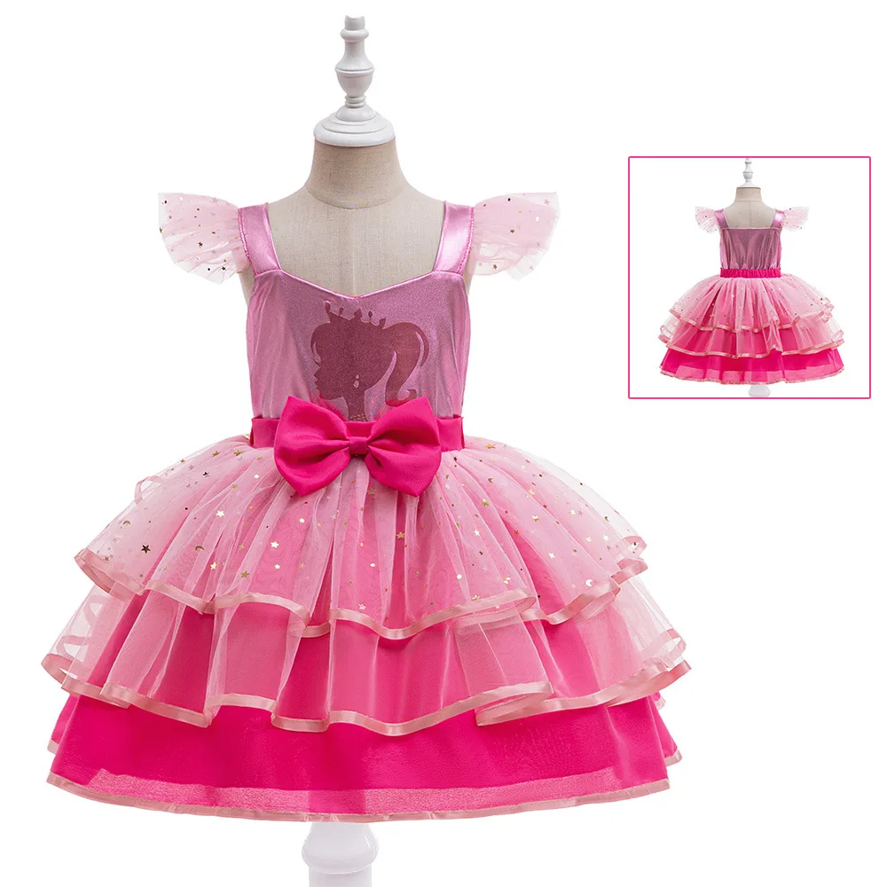 Vestidos de princesa Barbie para niña, falda de malla esponjosa para fiesta de cumpleaños, Halloween, ropa para niños