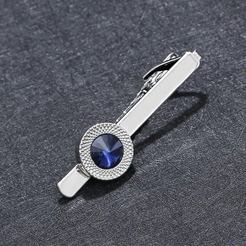 New Simple Style Metal Crystal Silver Tie Clip For Men Wedding Necktie Tie Clasp