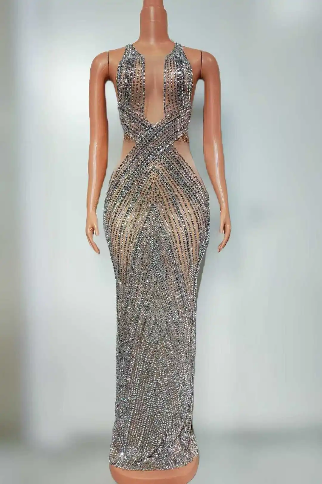 Błyszcząca seksowna luksusowa sukienka z cekinami bez rękawów dla kobiet Urodziny Party Queen Night Clubwear Dressy