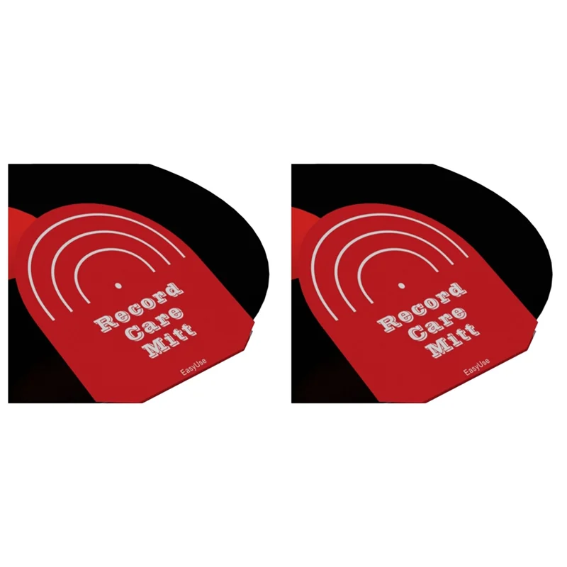 ABRE-2 個レコードクリーナーハンドラーミットブラックビニールレコードクリップディスククリーニング保護パッド指紋なし
