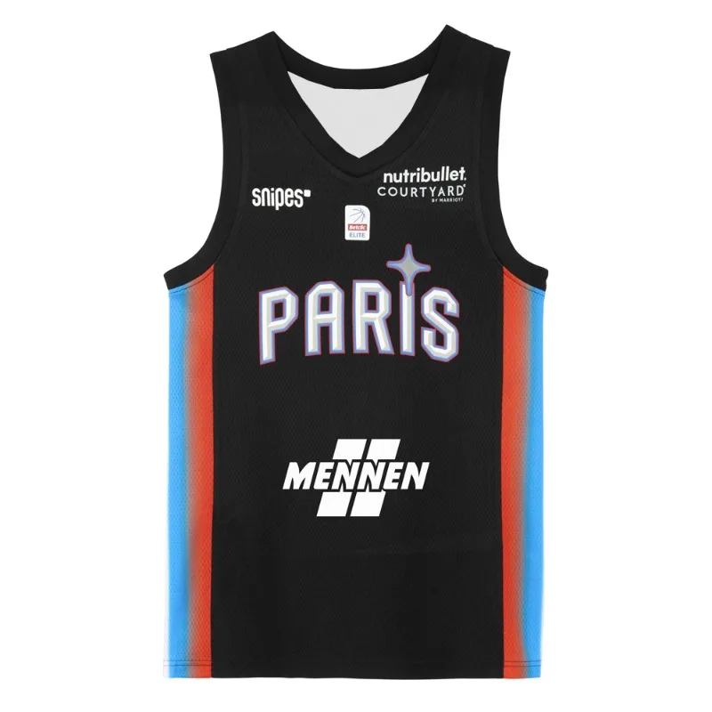 

24-25 Paris House 3D Printed Adult Basketball T-shirt, Sleeveless T-shirt, Breathable T-shirt, French Sports Sleeveless T-shirt