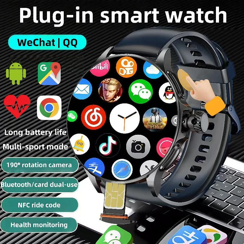 

GoldenSpike GT200 Smart Watch 1.95'' Amoled 750*750 HD Resolution Telescopic Rotary Camera Touch encoder Android 10.0 Smartwatch