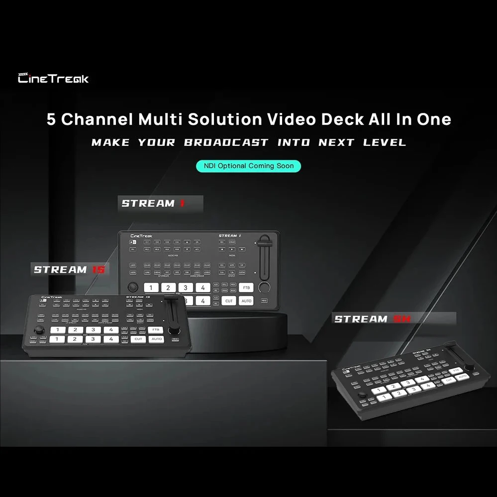 Cinetreak Stream 1/SH/1S Video Switcher 5 Channel Muti Solution Video Deck Switch Controller Switchboard for Streaming Brodcast