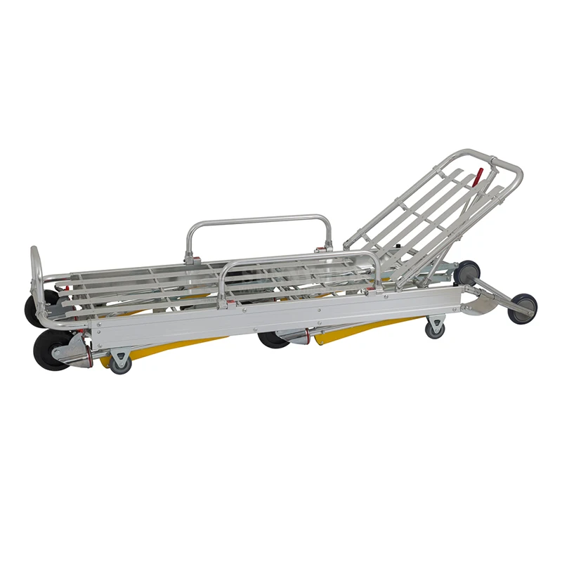 SY-K012 High Quality Medical Folding Adjustable Trolley Ambulance Stretcher with Aluminum Alloy Trolley for Ambulance Rescue