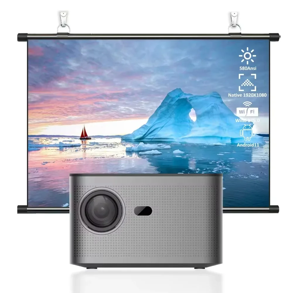 CE Rohs FCC certifictate Factory Price HY350 Smart Projector Android 11 4K 1920*1080P portable projetor mini LCD Projector