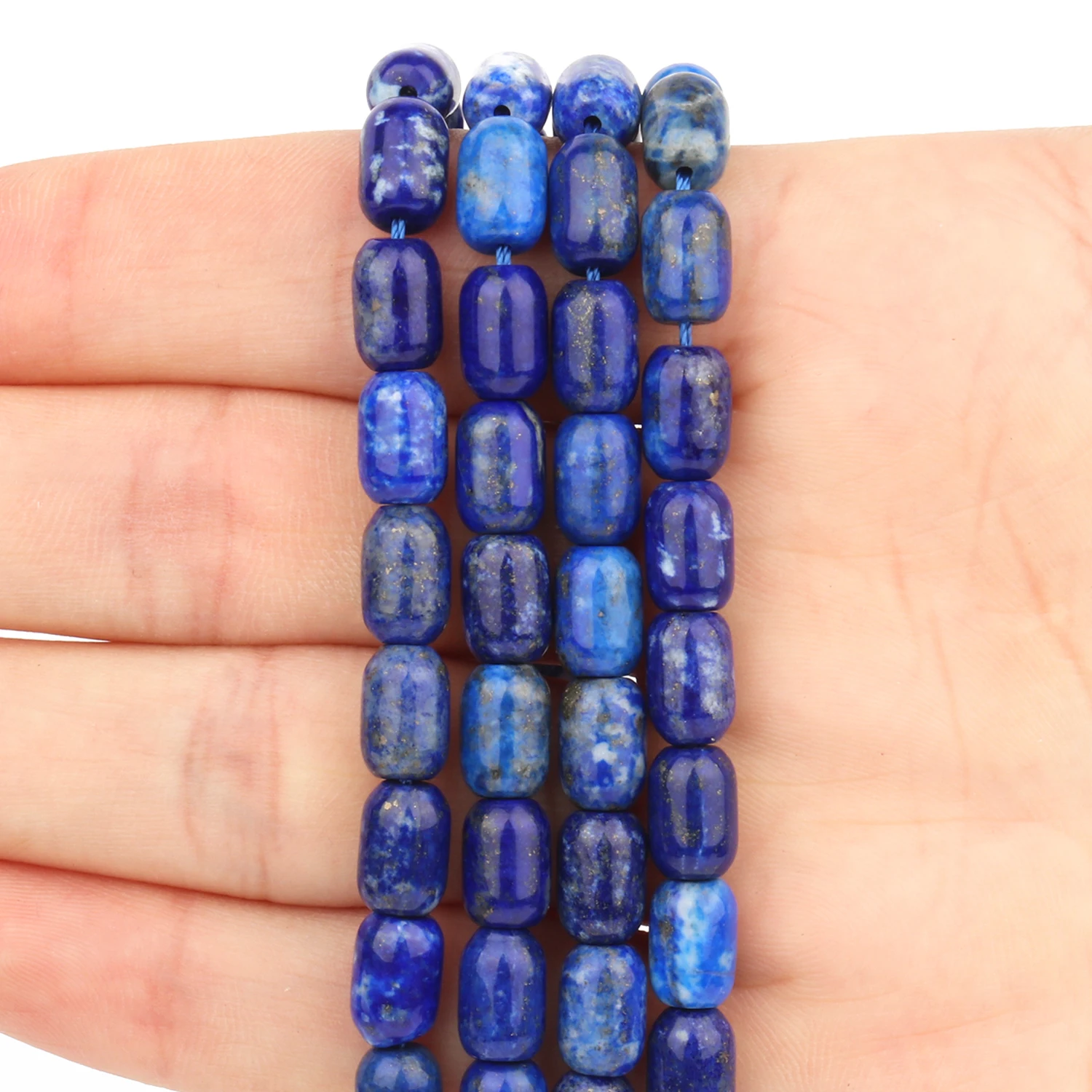 6x9mm Barrel Shape Blue Lapis Lazuli Natural Stone Bead Column Loose Beads for Jewelry Making Handmade Charms Bracelets 7.5/15\'\'