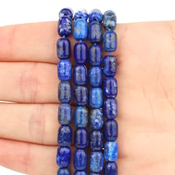 6x9mm Barrel Shape Blue Lapis Lazuli Natural Stone Bead Column Loose Beads for Jewelry Making Handmade Charms Bracelets 7.5/15''