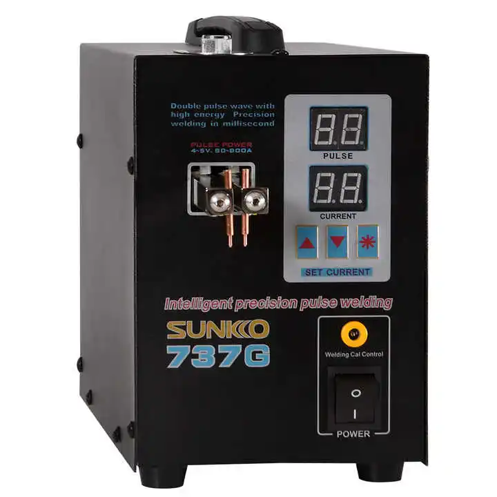 SUNKKO 737G Spot Welder 1.5kw LED Illumination Dual Digital Display Double Pulse Welding Machine For 18650 Battery