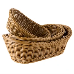 Oval Bread Tray Rattan Wicker Woven Serving Baskets for Bread Fruit Vegetable Handmade Storage Basket Display Rattan Basket