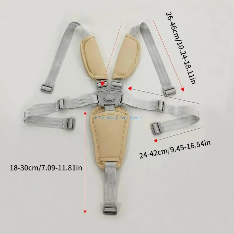 F1CB siège d'alimentation pour bébé, accessoire sécurité, harnais réglable à 5 points, d'épaule en PU, sangles en