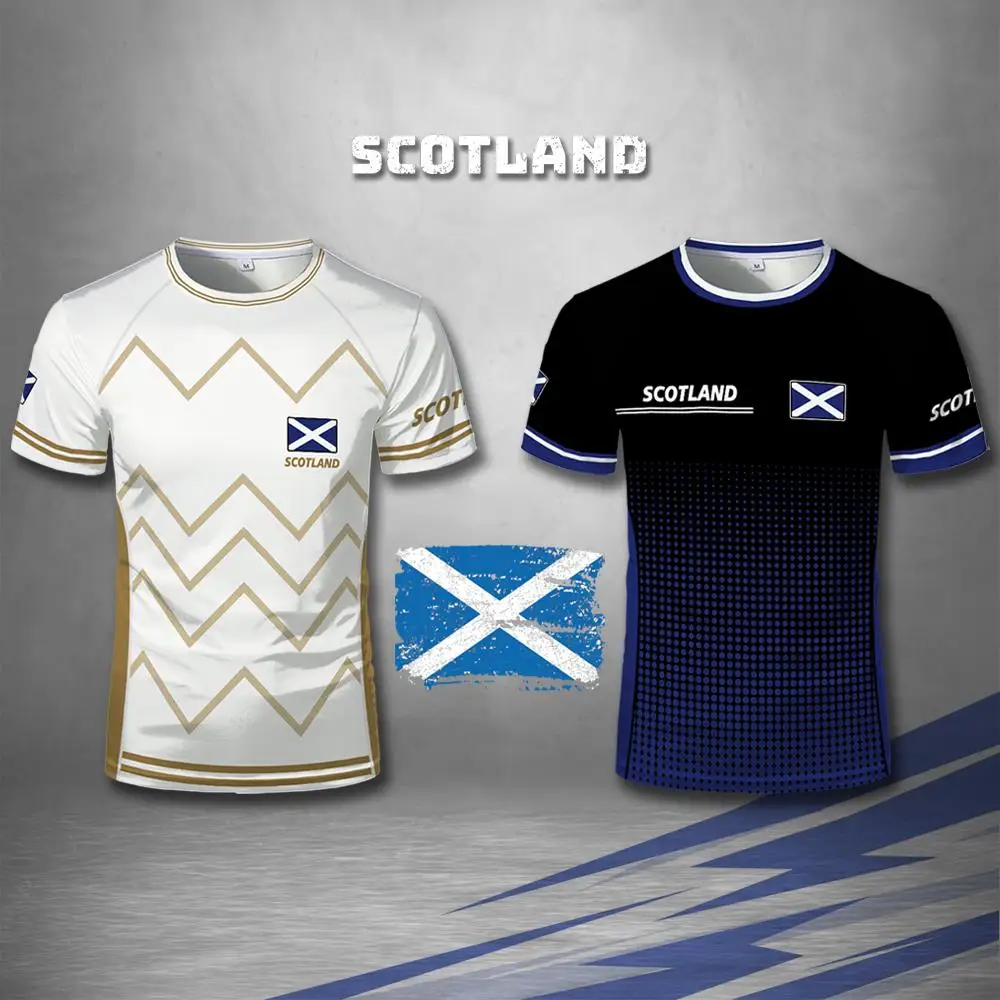 

Scotland Flag Graphic Men's Jersey Fashion Gradient Print Sports Breathable Casual T-shirt Summer Unisex Running Badminton Tees