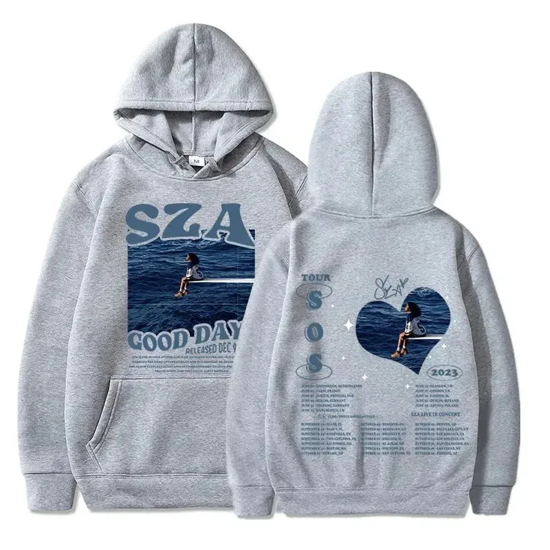 للجنسين SZA SOS أيام جيدة مطبوعة مقنعين ملابس الشارع مقنعين قميص البلوز Harajuku ملابس رياضية موضة الأزواج الرياضة غير الرسمية #3