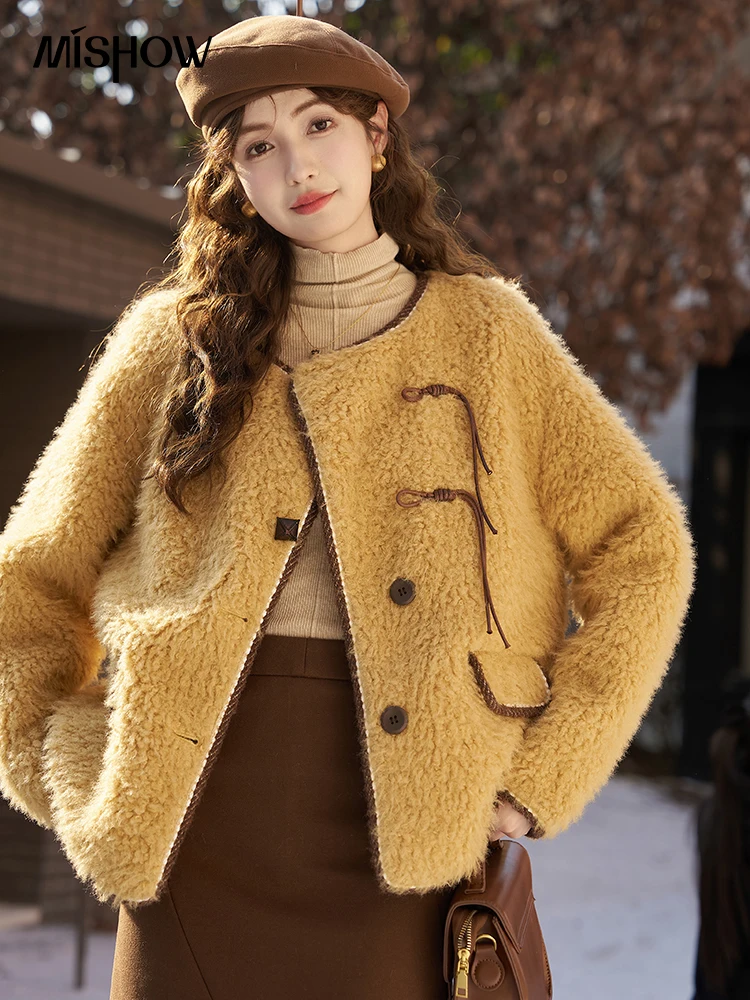 

MISHOW Fluffy Faux Fur Coat Women High Quality Winter Fashion Lamb Wool Jacket Woman Office Lady Casual New Outwear MXC59W0254