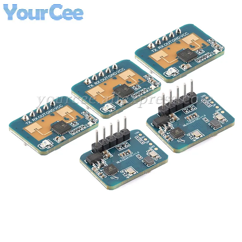 20 pcs/5 pcs 24 Ghz Menselijke aanwezigheidssensor HLK-LD2410C LD2410C Millimeter Wave Radar Module Contactloze Hartslag Bewegingsdetectie