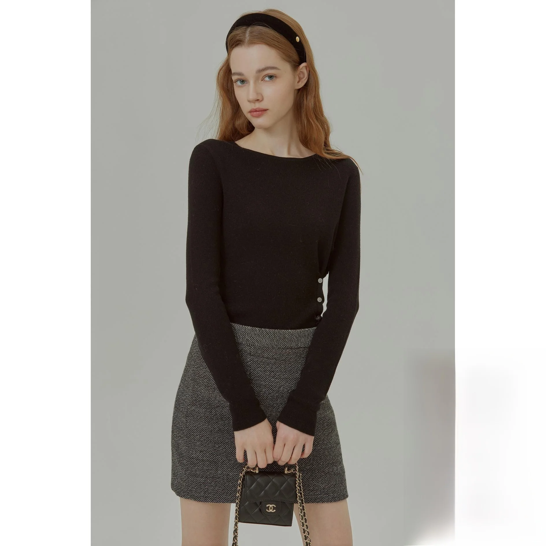 

Bla Slim Fit круглый вязаный свитер для женщин осень-зима универсальный Ele для похудения внутренняя одежда для поездок на работу Sle Lon...