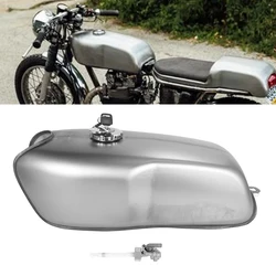 Vintage 9L Motorcycle Fuel Tank Bare Steel with Fuel Tank Cap Switch Universal Modification For RD50 RD350 CG125 Modified