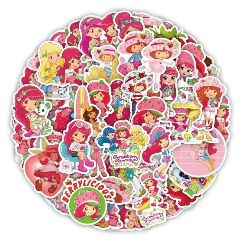Strawberry Shortcake Cartoon Stickers Cute Fruit Girl Vinyl Sticker Pack Scrapbooking Journal DIY Craft Decor Teen Girls Gifts