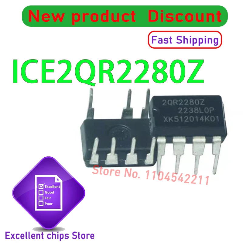 Original 2QR2280Z ICE2QR2280Z 100% New and Genuine Chip Packing DIP (10-100)pcs/llot