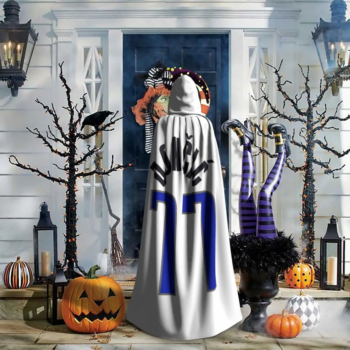 

Luka Doncic Long Hooded Cloak Witch Medieval Costume Cosplay Cape HalloweenVampire Adult Unisex