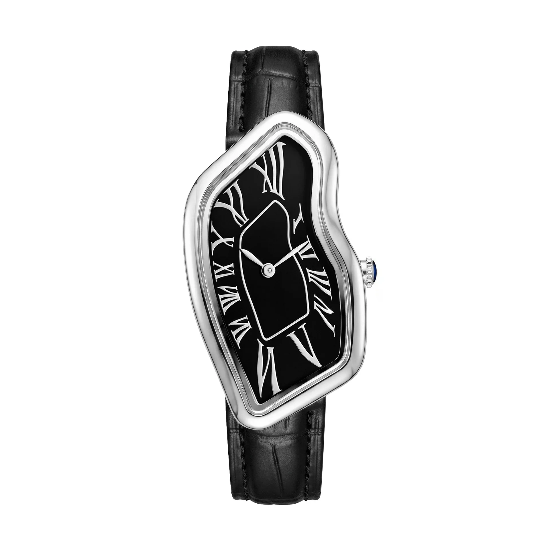 Odd Shape Quartz Watch Original Melted Twist Light Luxury Waterproof with Leather Strap Couple