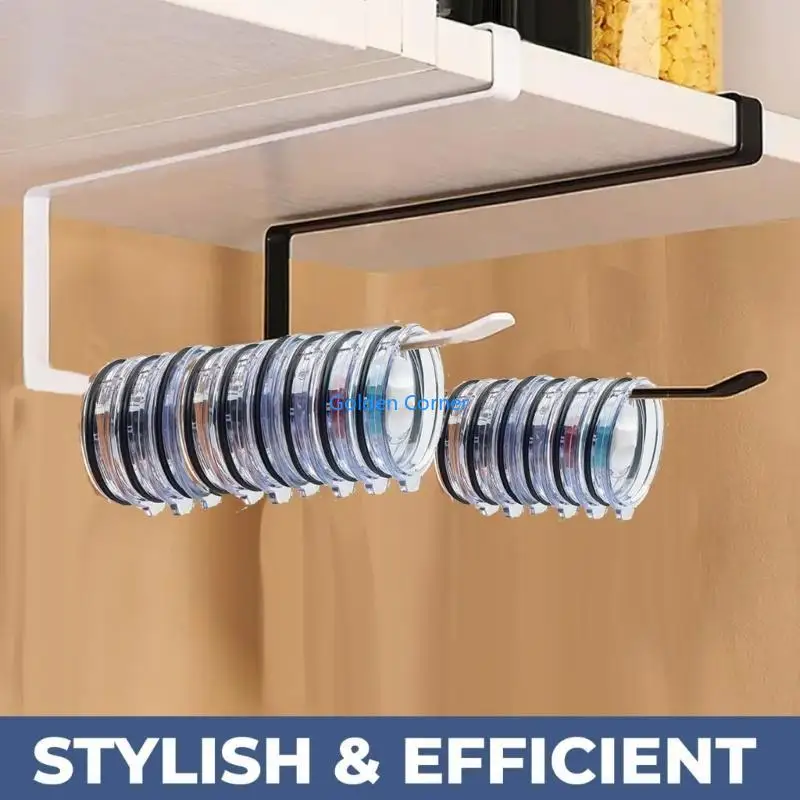 E15D Space Saving Lid Organizers Easy to Install Cup Lid Storage Rack for Students