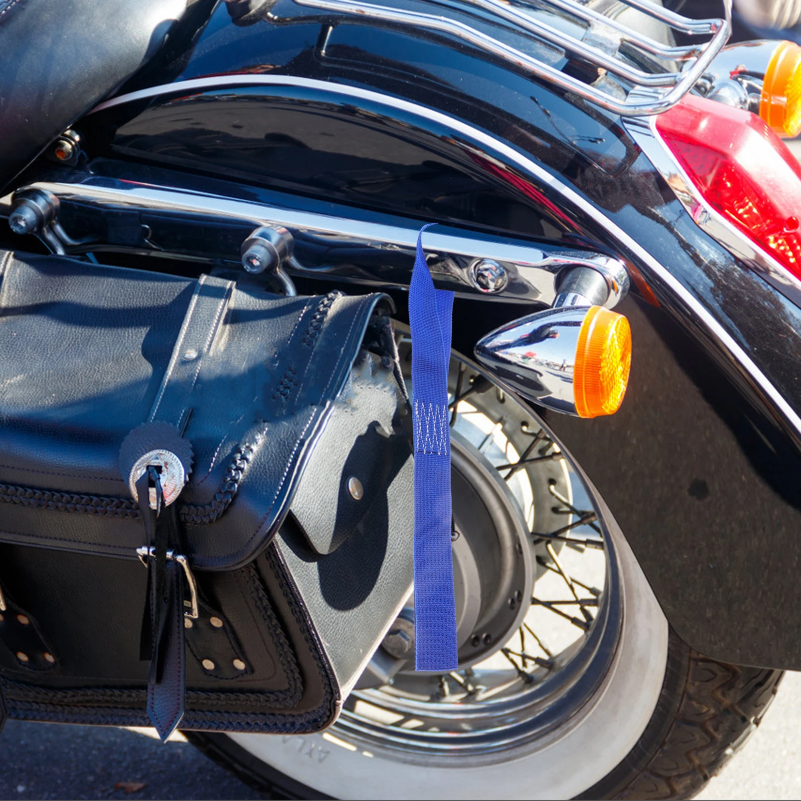 

Heavy Duty Retractable Motorcycle Rack Adjustable Bike Wheel Stabilizer Loop Tie Down Straps High-Strength Nylon Wear-Resistant