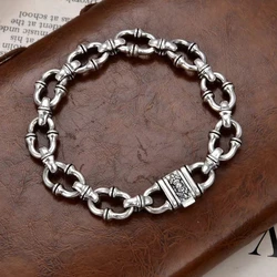 HX New High Grade Horseshoe Bracelet China-Chic Style Vajra Knock Geometric Bamboo Knot Men's Simple Jewelry