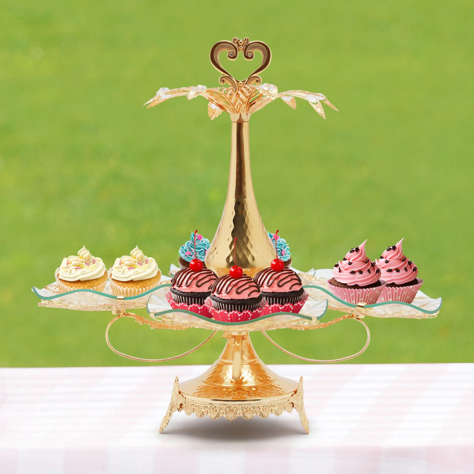 Cake Stand Dessert Rack Food Plate Wedding Party Decoration Trays Candy Fruit Plates Golden