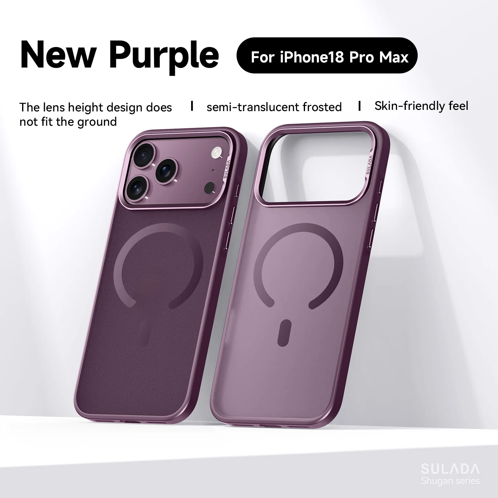 Ultra thin matte semi transparent hard PC phone case For iPhone 18Pro Max 18Pro magnetic shock-absorbing bumper cover