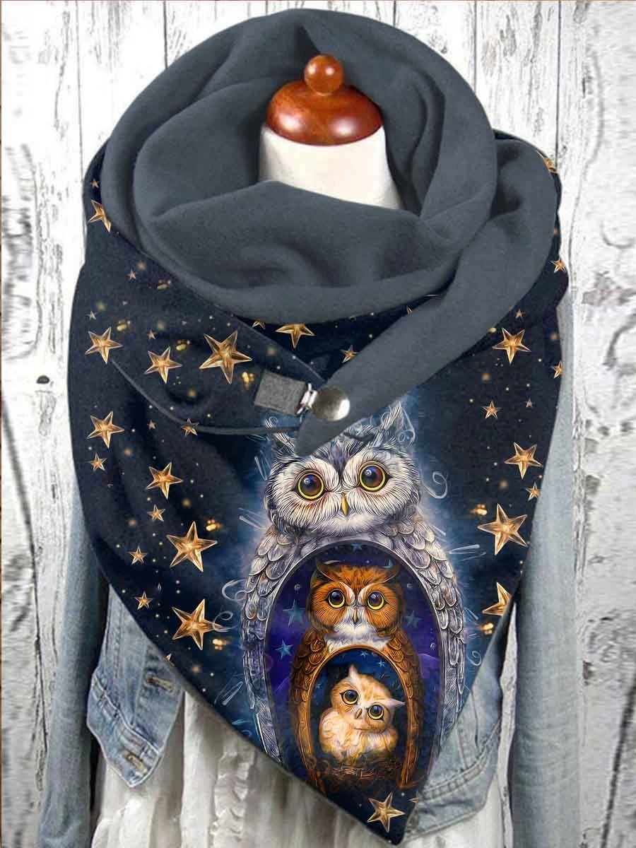 

Owl Star Warm Fleece Casual Scarf And Shawl for Women