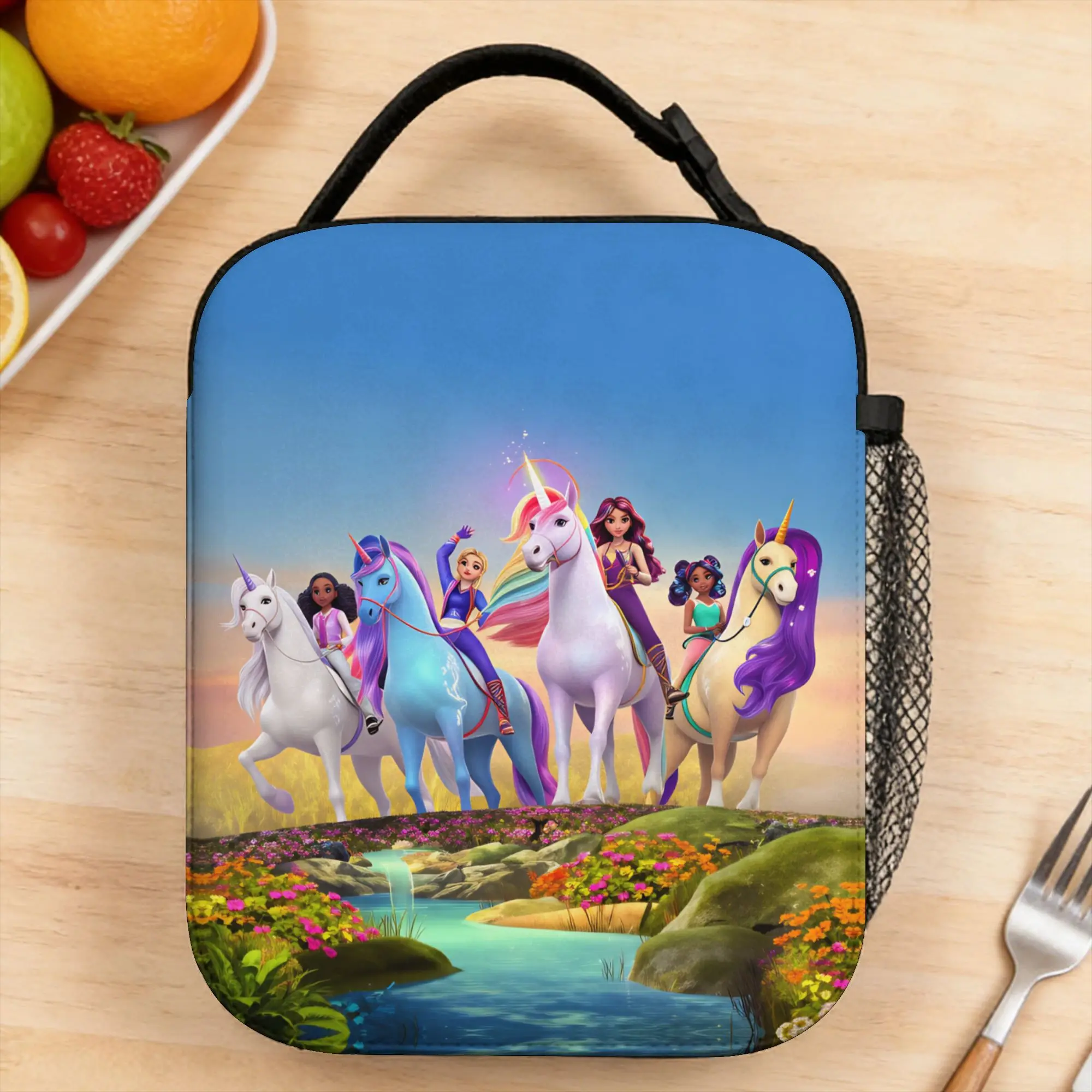 Unicorn Academy Lunch Bag  School Lunch Box For Men  Cute Graphic Tote Food Bags Oxford Portable Zipper Cooler Bag