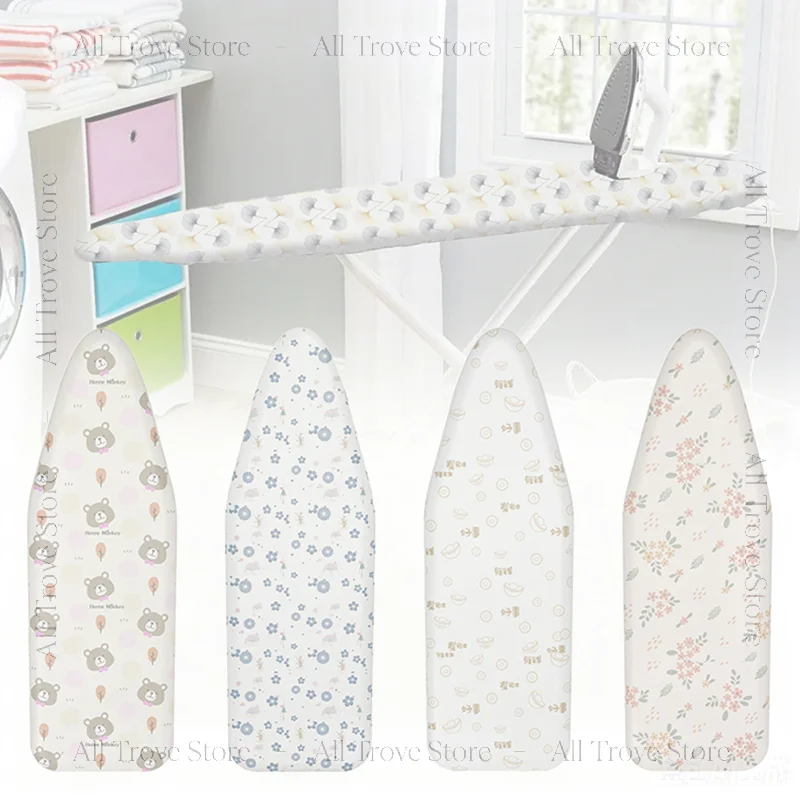 Durable Ironing Board Cloth Heat Resistant Decorative Ironing Board Cover With Floral Animals Design Universal Laundry Supplies