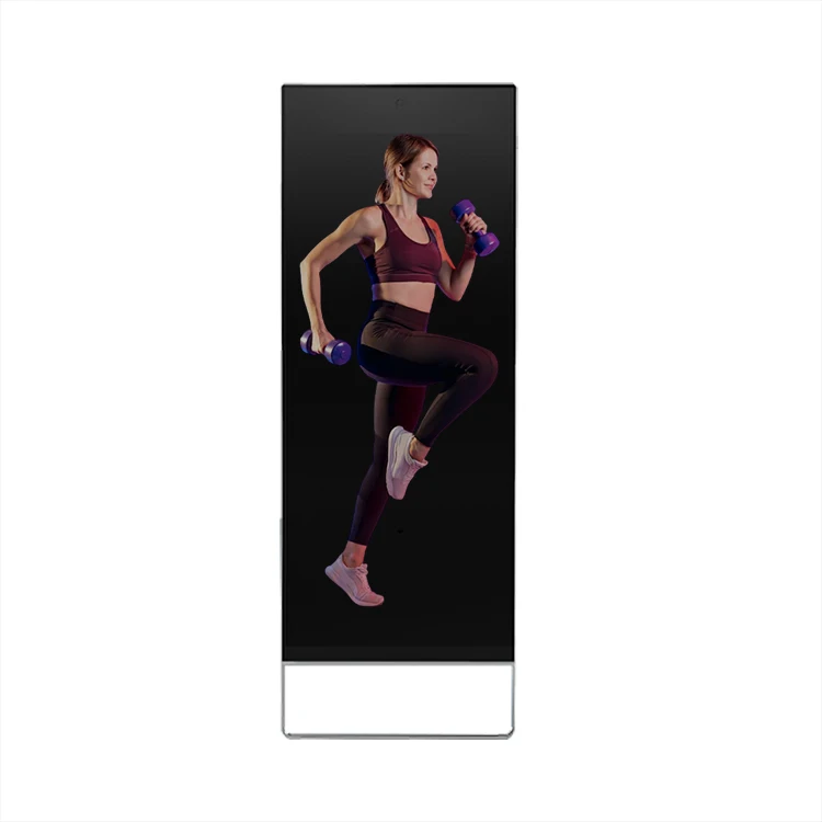 

Indoor Floor Standing Workout Mirror Display Interactive Touch Screen Indoor Fitness Mirror Display