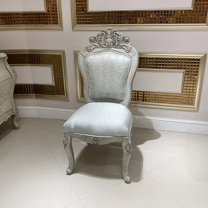 European style solid wood dining table and chair combination large family rectangular dining table marble household