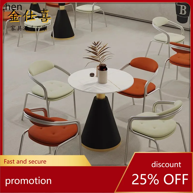 

HXL Dining Chair with Soft Leather Backrest, Simple Home Use Meeting Chair