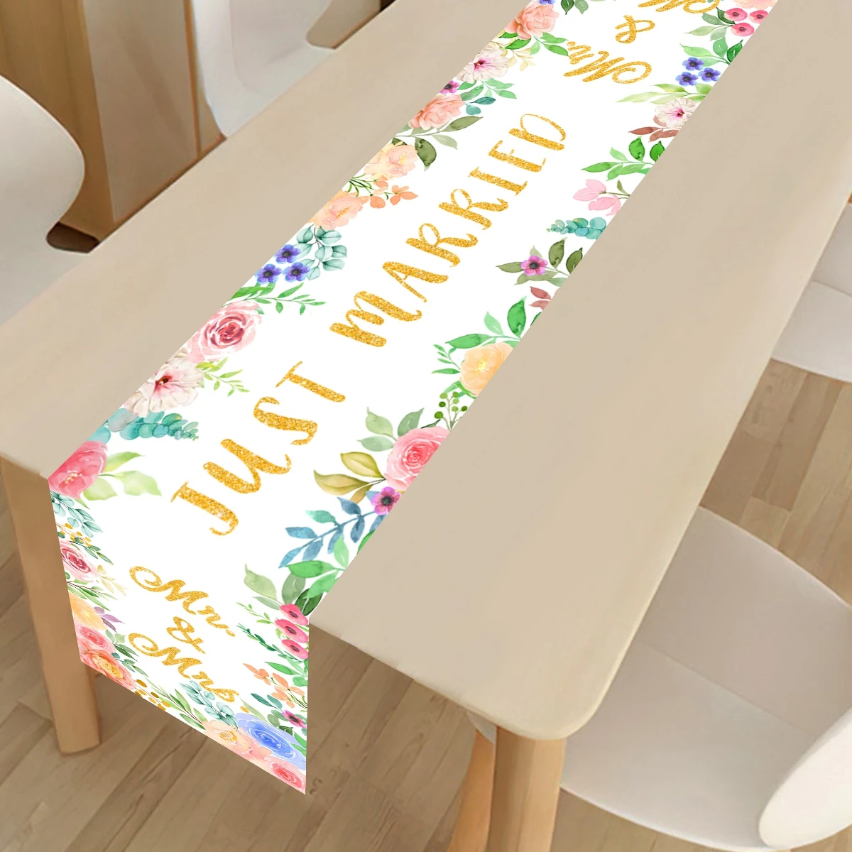 

Table Runner Flower Theme for Wedding Party Decor Rustic Boho Party Bridal Shower Birthday Valentine's Day Decorations