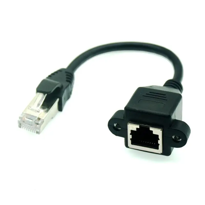 15cm 30cm 60cm Extension Network LAN Screw RJ45 Cable Panel Male To Female Mount Ethernet Extend Cord RJ 45 Ethernet Cable