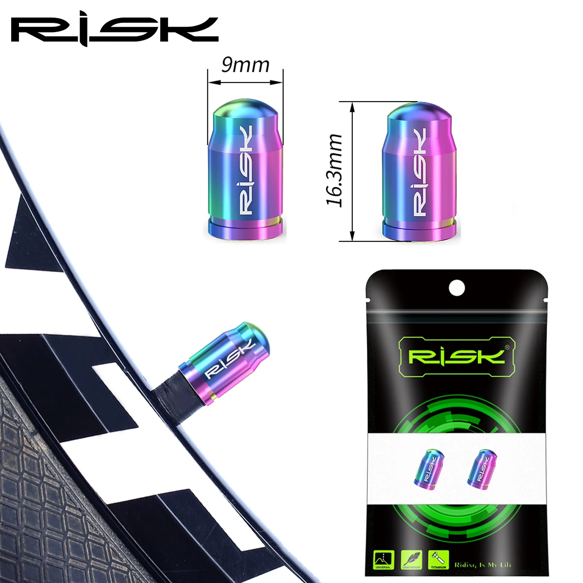 RISK Titanium Alloy Bicycle Presta Schrader Valve Cover Mountain MTB Road Bike Valve Cap French