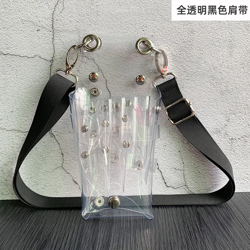 Transparent PVC Barber Scissor Shear Organizer Stylist Holster W/ Nylon Belt Salon Hairdresser Grooming Waist Tool Bag