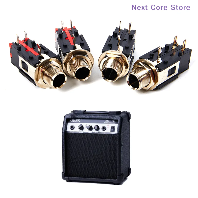 [NC]2Pcs 6.35mm Audio Headphone Jack 1/4 inch 5 Pin Audio Microphone Female Socket Panel Mount Solder Conenctor[NC]